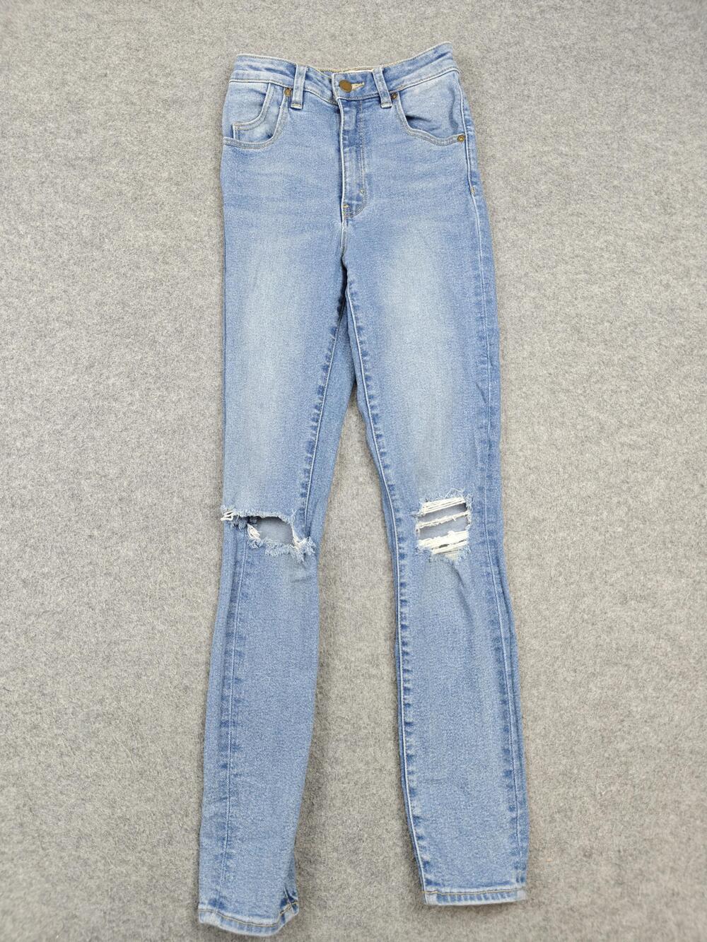Rolla's Eastcoast Ankle High Rise Skinny Jeans Womens 24 Blue Light Wash